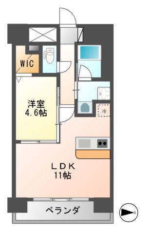 ナヴィリオ パラッツォ(1LDK/9階)の間取り写真