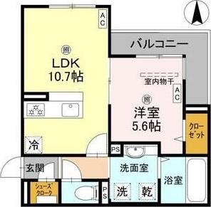 パサログランデ背戸口(1LDK/2階)の間取り写真