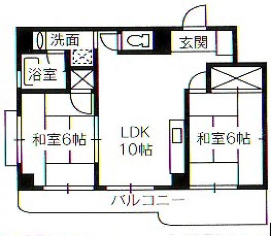セレニティ光(2LDK/3階)の間取り写真