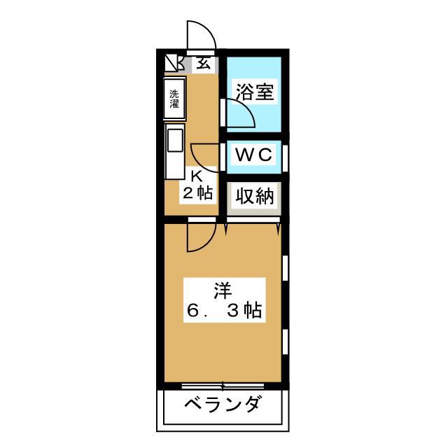 HGS府中イースト(1K/2階)の間取り写真