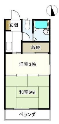 コーポ宮口(2K/2階)の間取り写真