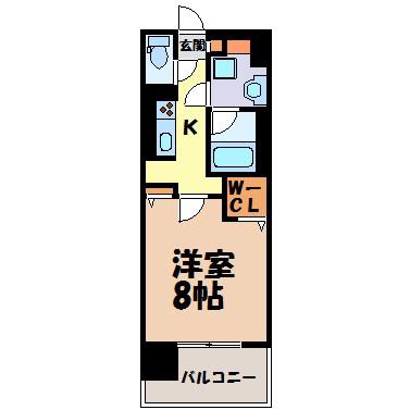 プレミアムコート大須(1K/13階)の間取り写真