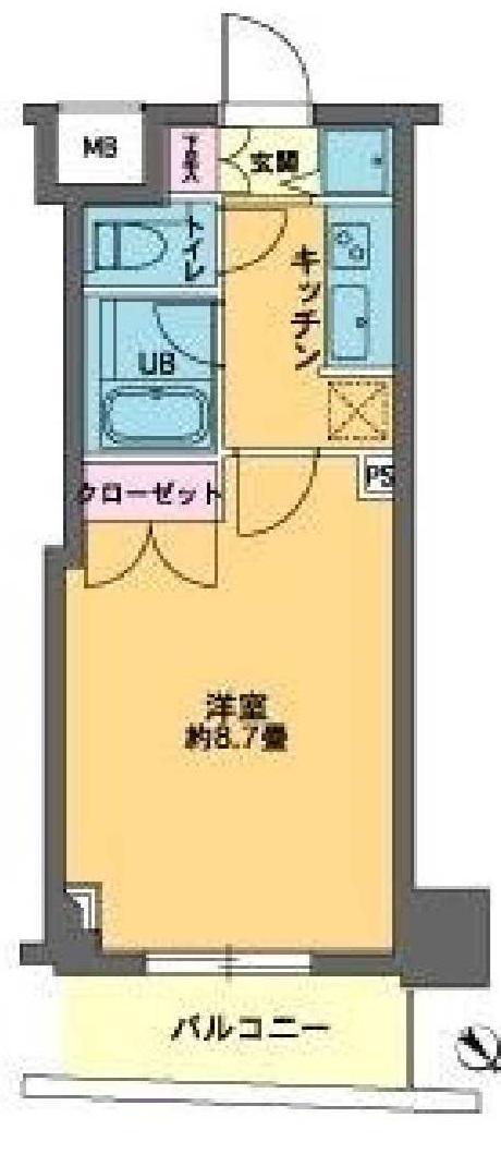 カスタリア東日本橋II(1K/4階)の間取り写真