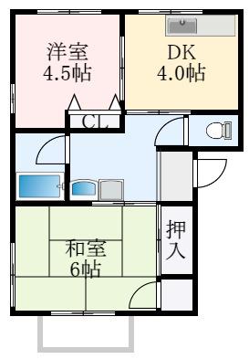 サンフル狭山(2DK/3階)の間取り写真