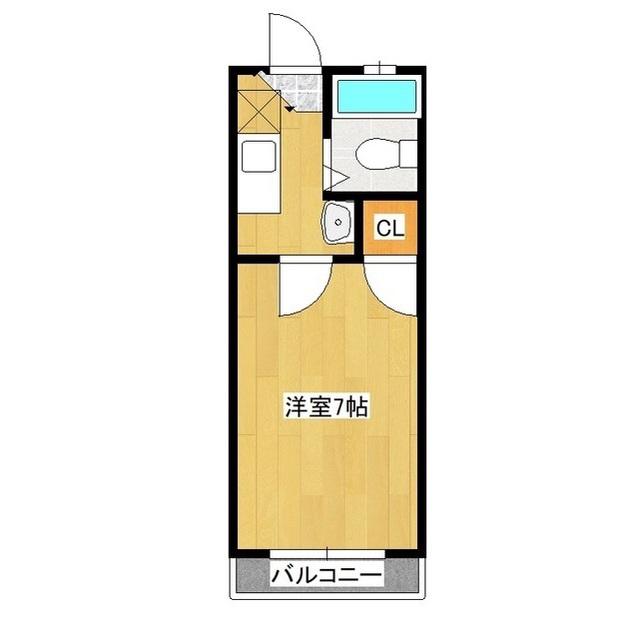 フラット第II(1K/2階)の間取り写真