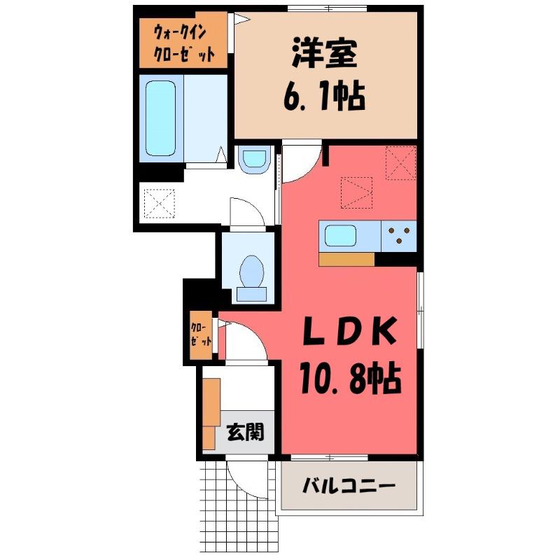 ジュライ・玉泉(1LDK/1階)の間取り写真