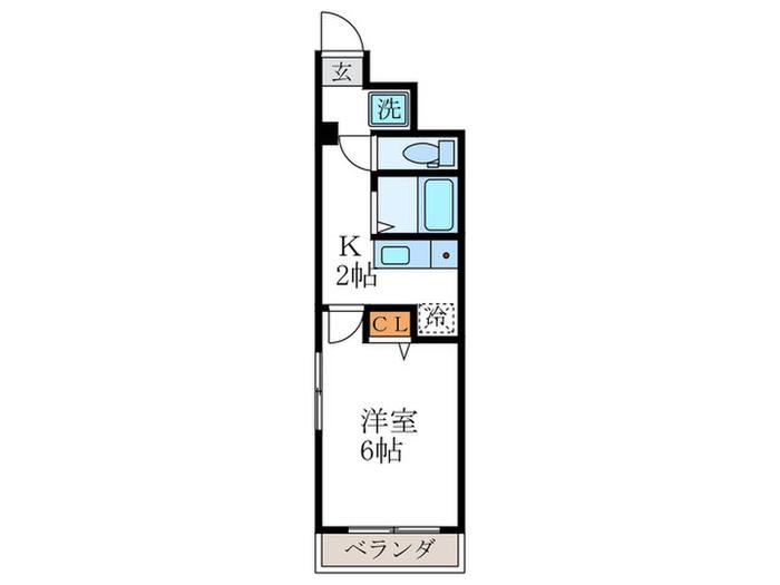 エスペラント室町(1K/4階)の間取り写真