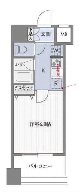 ドゥーエ新川(1K/3階)の間取り写真