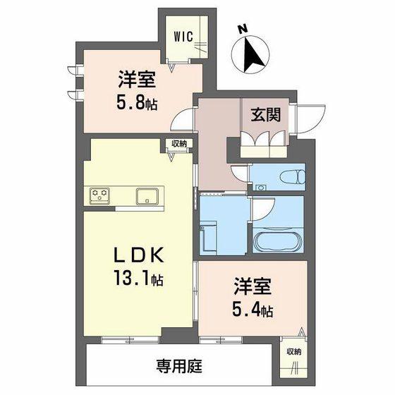 シャーメゾン ラ テラ(2LDK/1階)の間取り写真