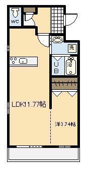 マリベールアラシII(1LDK/1階)の間取り写真