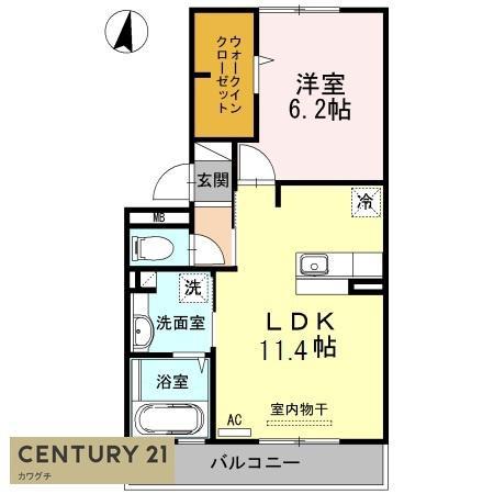 プラージュ(1LDK/2階)の間取り写真