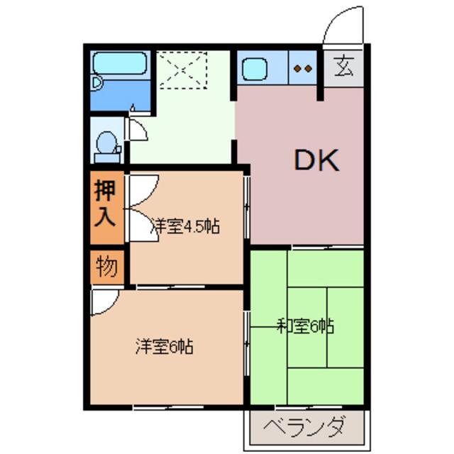 コーポ鈴木A(3DK/1階)の間取り写真