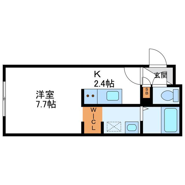 PECHE桑園 B ペシェ桑園B(1K/3階)の間取り写真