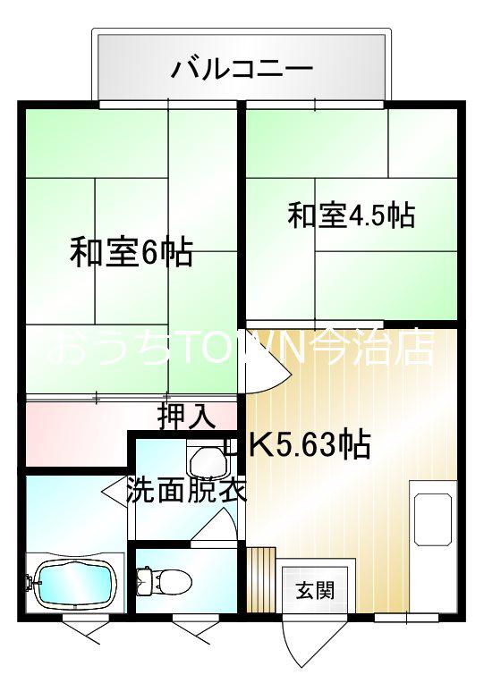 桜プレイス(2DK/2階)の間取り写真