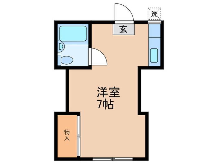 フラット21(ワンルーム/2階)の間取り写真