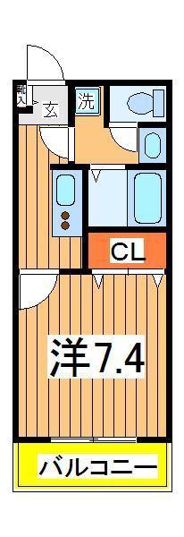 フレアハイム(1K/4階)の間取り写真