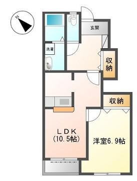 ヴィアレジデンスII(1LDK/1階)の間取り写真