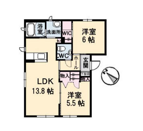 のぞみ古江(2LDK/1階)の間取り写真