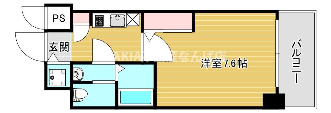 レジュールアッシュ難波MINAMI(1K/2階)の間取り写真