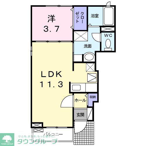 クレール(1LDK/1階)の間取り写真