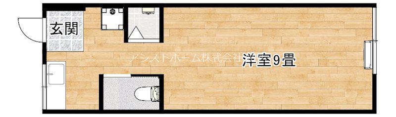 高須文化(ワンルーム/2階)の間取り写真