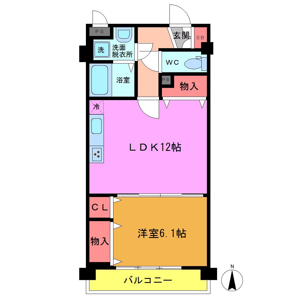 KDXレジデンス葛西(1LDK/3階)の間取り写真
