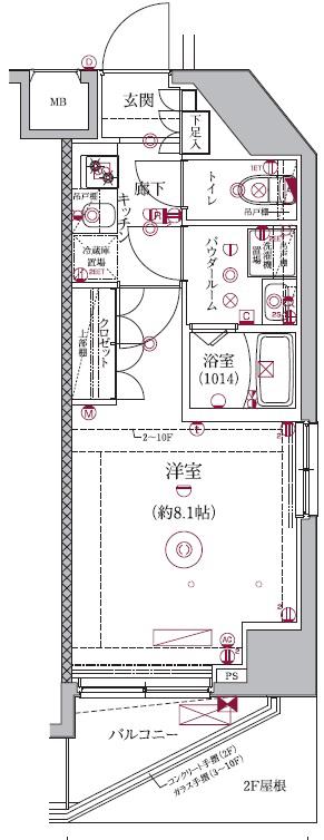 セジョリ新宿西落合(1K/6階)の間取り写真