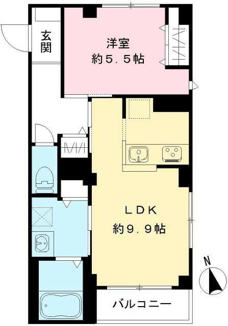 ホワイト・ルミエ(1LDK/3階)の間取り写真
