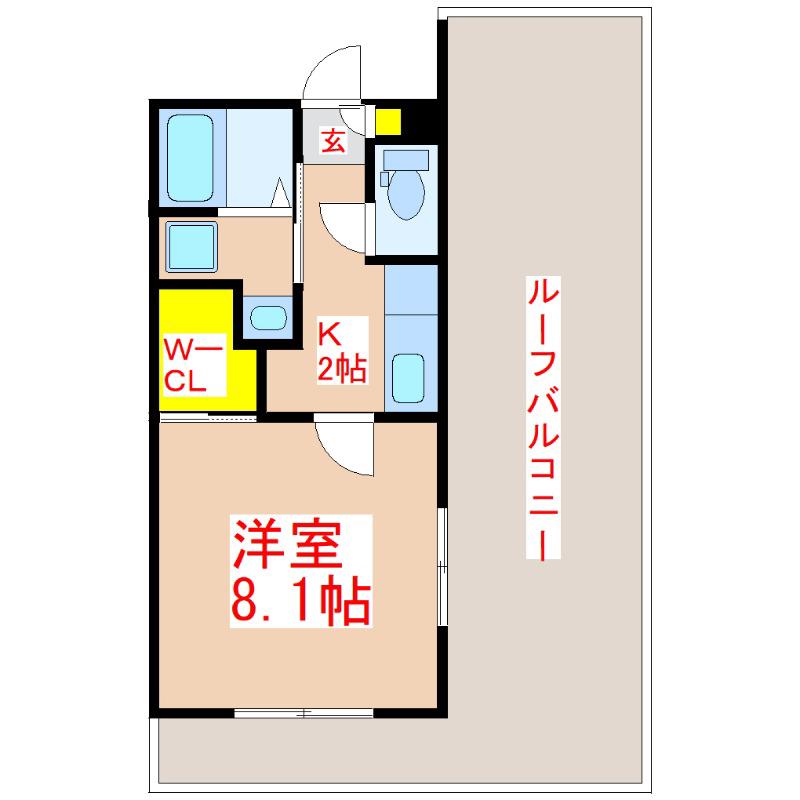 ALL BLUE(1K/5階)の間取り写真