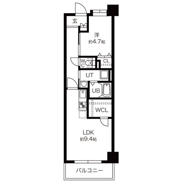 キャッスル常滑 東棟(1LDK/2階)の間取り写真