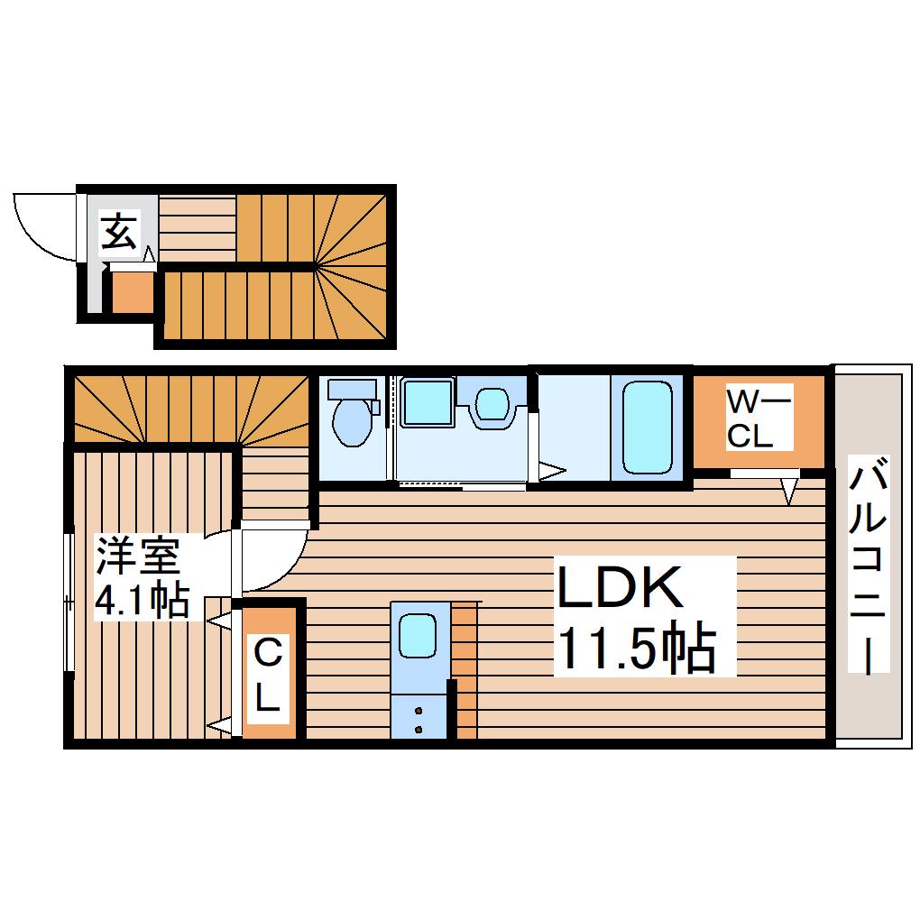 プルミエ仙杜II(1LDK/3階)の間取り写真