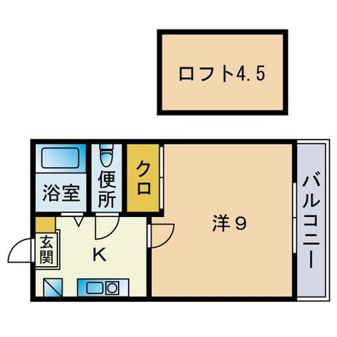 ユーロハウス(1K/1階)の間取り写真