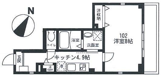 PLATEIA東松原 プラティア東松原(1K/1階)の間取り写真