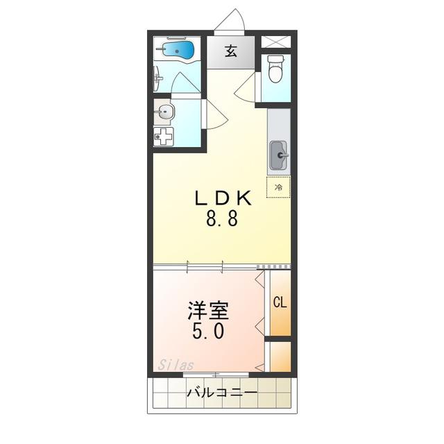 フジパレス和泉中央II番館(1LDK/1階)の間取り写真