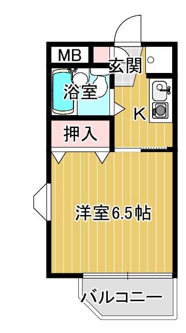 ルミエール1番館(1K/2階)の間取り写真