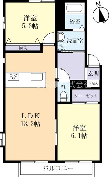 シャーメゾンY B(2LDK/2階)の間取り写真