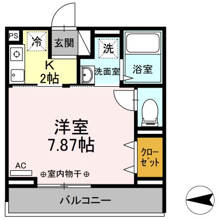 COMFORT YUUYA(1K/2階)の間取り写真