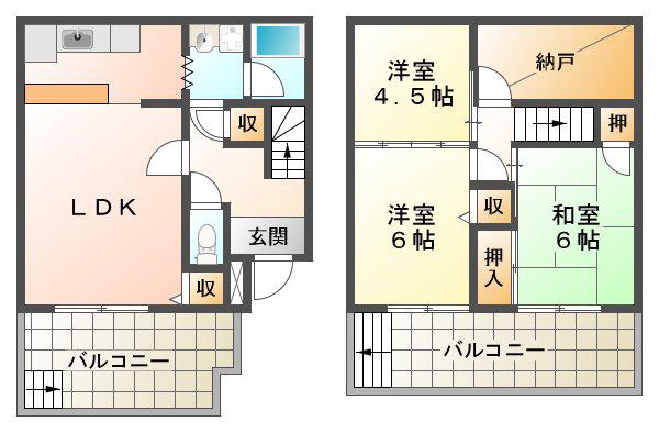 ハイムアゼーリア(3LDK/2階)の間取り写真