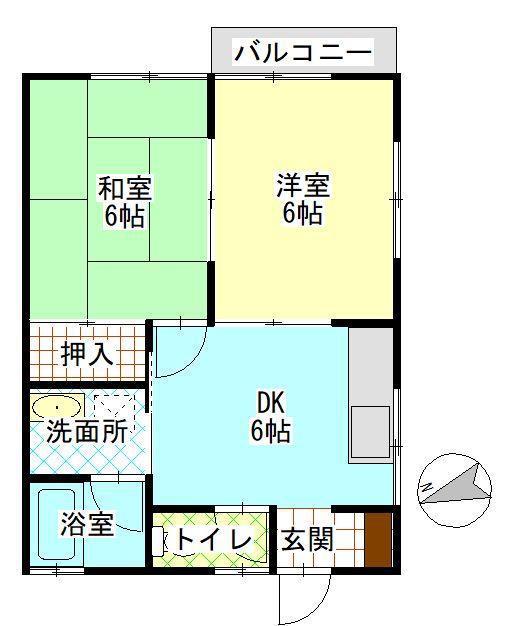 フローリアン(2DK/1階)の間取り写真