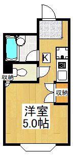 京王線 つつじケ丘駅 徒歩12分 4階建 築34年(ワンルーム/2階)の間取り写真