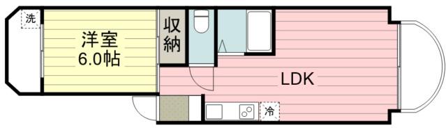 グランヴィル川越シティ(2DK/1階)の間取り写真