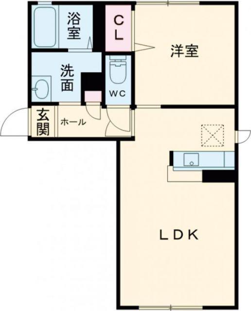 エスポワールI番館(1LDK/1階)の間取り写真