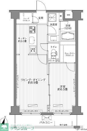 メゾンカルム西新宿(1LDK/3階)の間取り写真