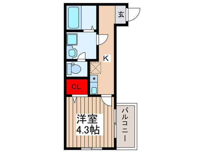 MELDIA 東大宮II(1K/3階)の間取り写真