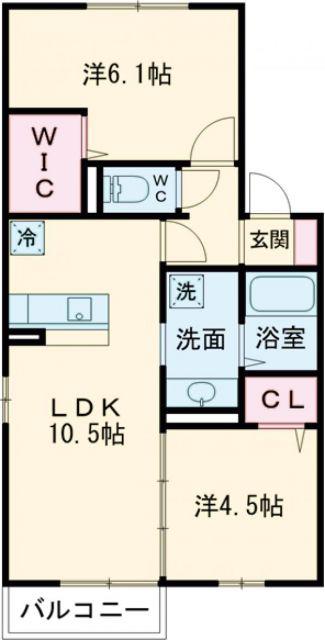 コーポ浅川(2LDK/2階)の間取り写真