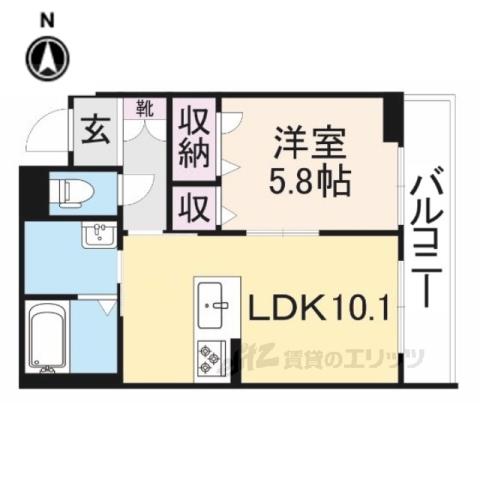 シャーメゾンFUJIMOTO(1LDK/2階)の間取り写真