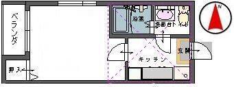 ネットコーポ旭ヶ丘(1K/1階)の間取り写真