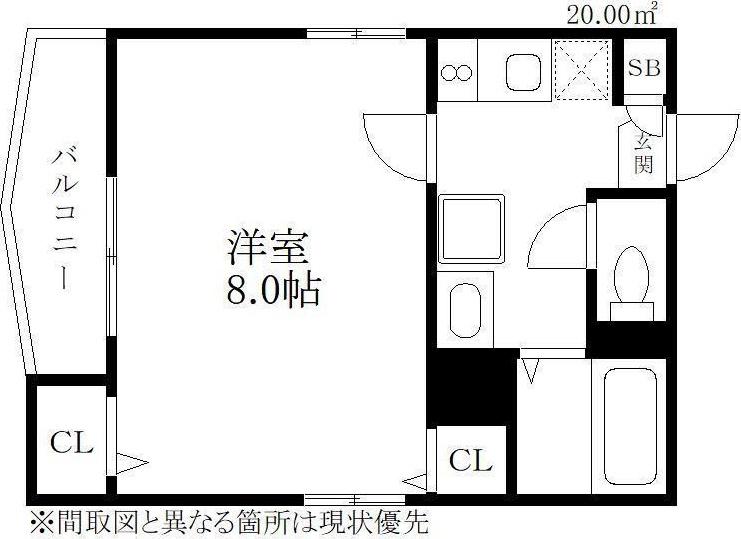 クレール赤坂2(1K/2階)の間取り写真