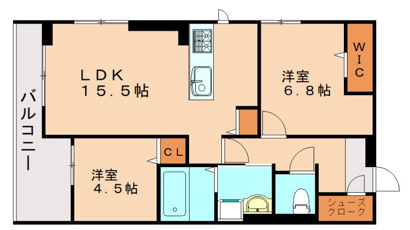 プラーナ(2LDK/3階)の間取り写真