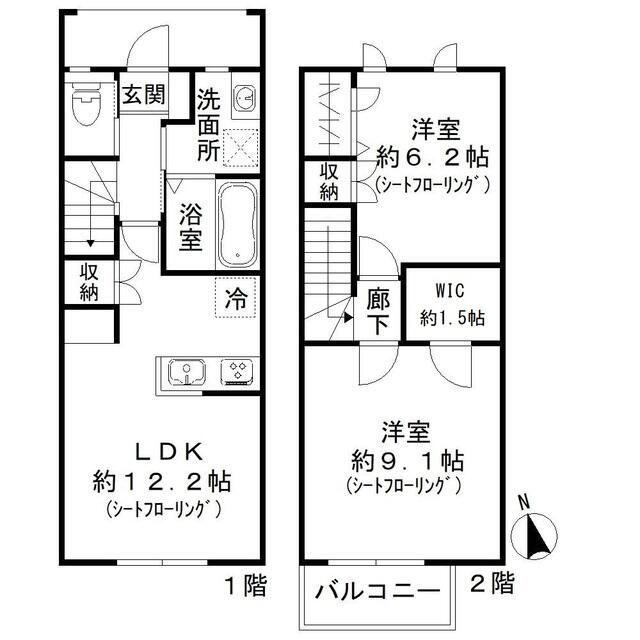 パークガーデンテラス オハナ(2LDK/1階)の間取り写真
